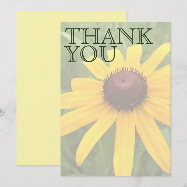 Carte De Remerciements Fête des mariées florale simple Rudbeckia photo pe (Devant / Derrière)