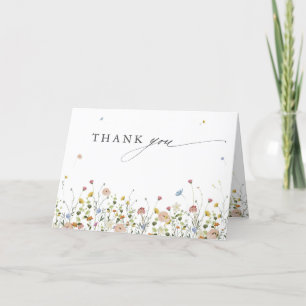 Carte De Remerciements Fête des mariées minimaliste du jardin Fleur sauva