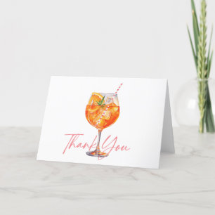 Carte De Remerciements Fête des mariées moderne Pink Aperol Spritz