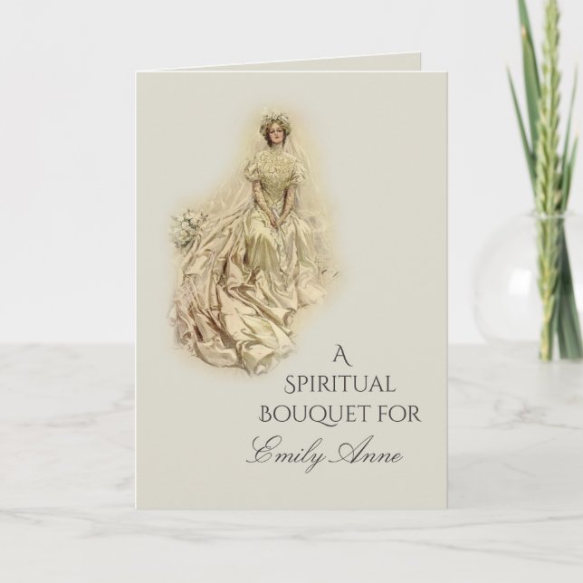 Carte De Remerciements Fête des mariées Prières spirituelles de bouquet (Devant)