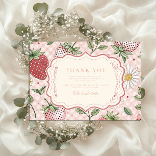 Carte De Remerciements Fête des mariées romantique de Berry Garden