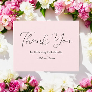 Carte de remerciements Fête des mariées rose