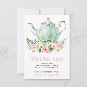 Carte de remerciements Fête des mariées Tea Party