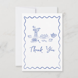 Carte De Remerciements Fête des mariées tirée à la main par gribouillis l