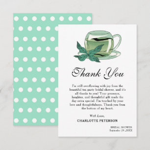 Carte De Remerciements Fête des mariées unique Tea Party