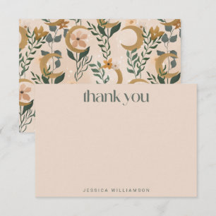 Carte De Remerciements Fête des mariées végétale minimaliste Boho Blush