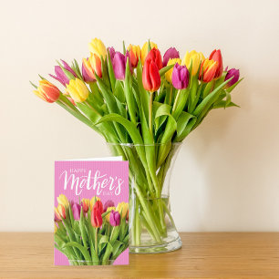 Carte De Remerciements Fête des mères de tulipes colorées