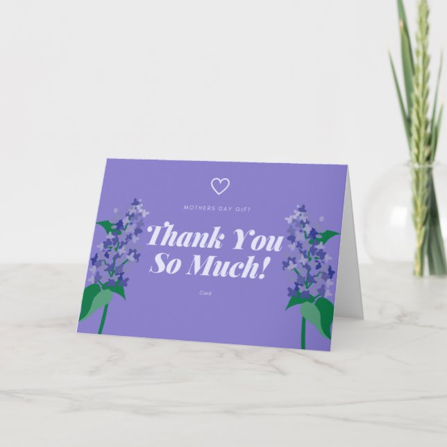 Carte De Remerciements Fête des mères, Fille, Lilacs dans un vase (Devant)