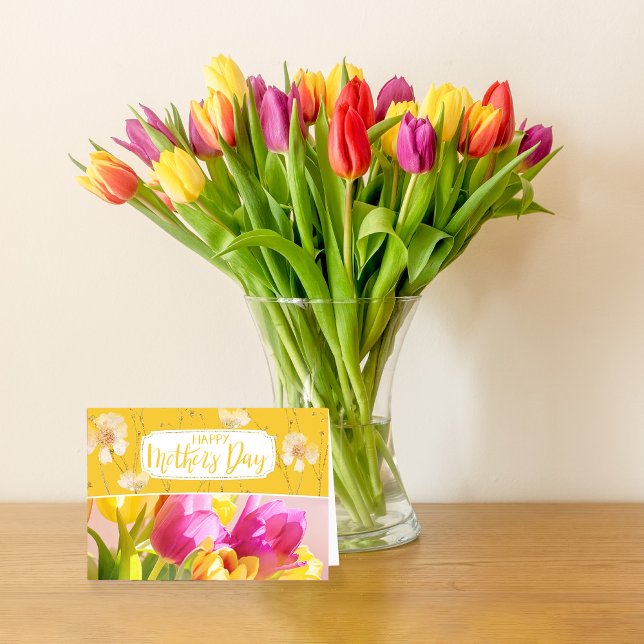 Carte De Remerciements Fête des mères tulipes éclairées (Créateur téléchargé)