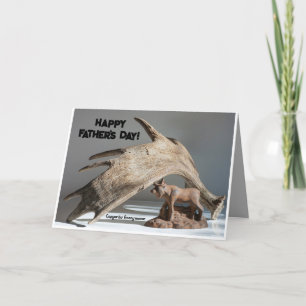 Carte De Remerciements Fête des pères Amusante Moose Antler fun Anony-moo