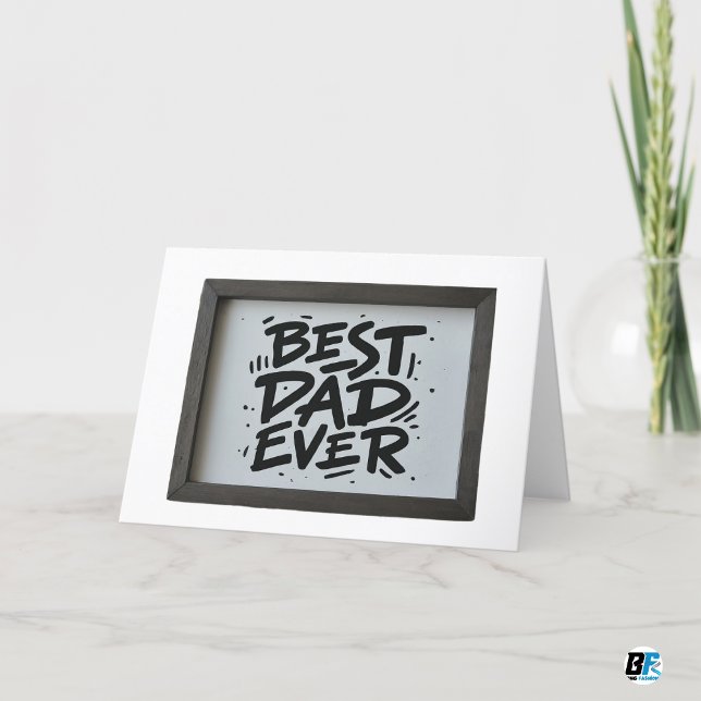 Carte De Remerciements Fête des pères photo moderne de Best Dad Ever (Créateur téléchargé)