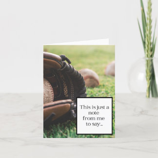 Carte De Remerciements Fête des pères sans père - Baseball vertical