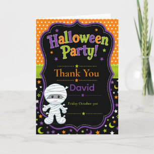 Carte De Remerciements Fête d'Halloween pour enfants