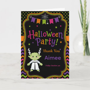 Carte De Remerciements Fête d'Halloween pour enfants