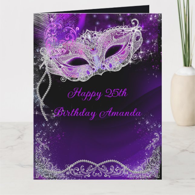 Carte De Remerciements Fête Mascarade d'anniversaire personnalisée (Devant)