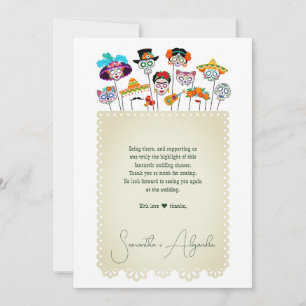 Carte De Remerciements Fête Mexicaine Margs et Mariage pour les Futurs Ma