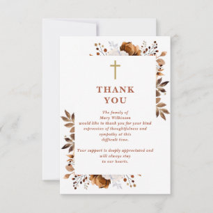 Carte De Remerciements Fête Rustique Florale Chrétienne De La Vie