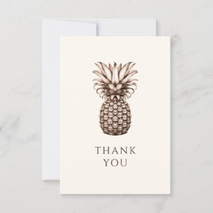 Carte De Remerciements Fête tropicale avec ananas vintage