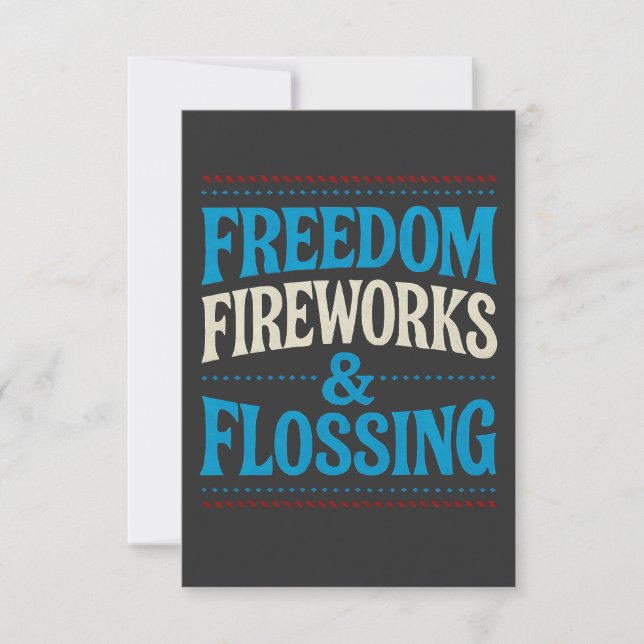 Carte De Remerciements Feu d'artifice de la liberté et dentiste dentaire  (Devant)