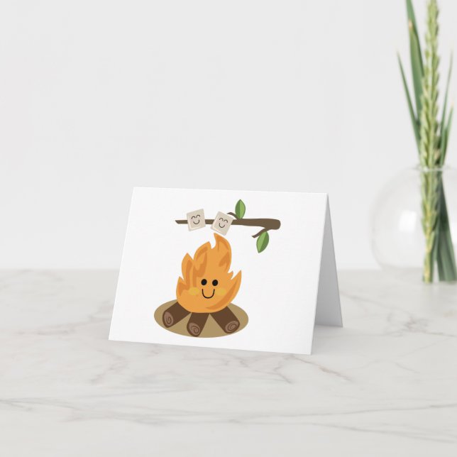 Carte De Remerciements Feu de Marshmallow (Devant)