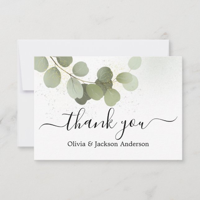 Carte De Remerciements Feuillage de verdure Eucalyptus (Devant)