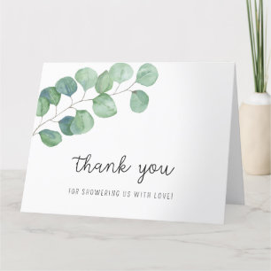 Carte De Remerciements Feuillage Eucalyptus - remerciement pour baby show