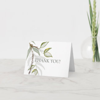 Carte De Remerciements Feuillage vert Sage rustique