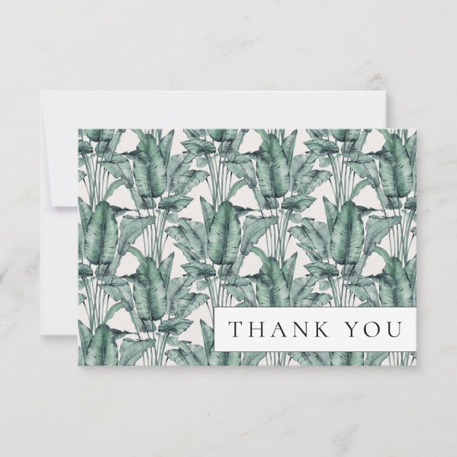 Carte De Remerciements Feuille de palme de Monstera tropicale (Devant)