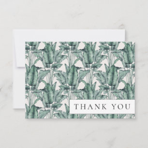 Carte De Remerciements Feuille de palme de Monstera tropicale