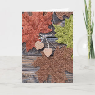 Carte De Remerciements Feuilles automnales avec coeur