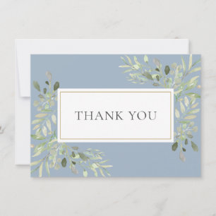 Carte De Remerciements Feuilles Douces Élégantes Remerciements