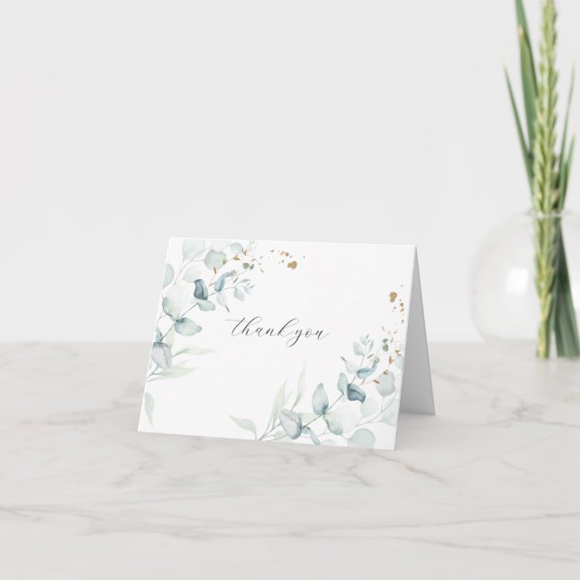 Carte De Remerciements Feuilles et feuillage d'eucalyptus sophistiqués Me (Devant)