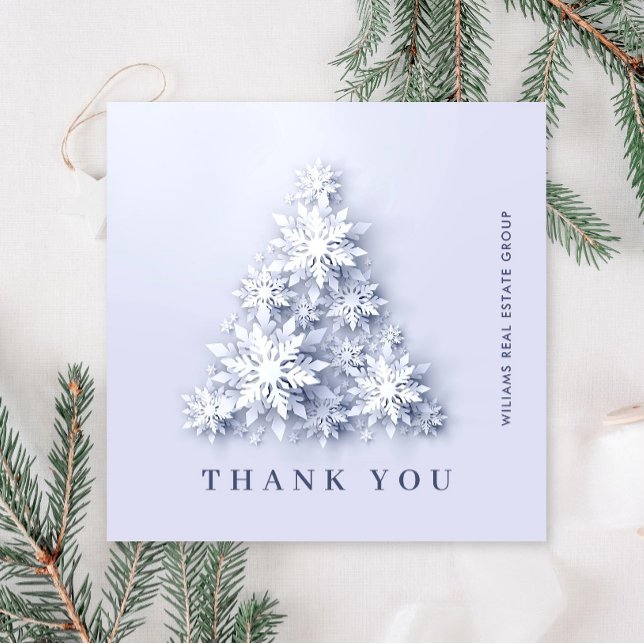 Carte De Remerciements Feux de neige Arbre de Noël Fête d'entreprise (Créateur téléchargé)