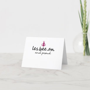 Carte De Remerciements Fier d'être un Les-bee-an Lesbian Funny Bee Bug
