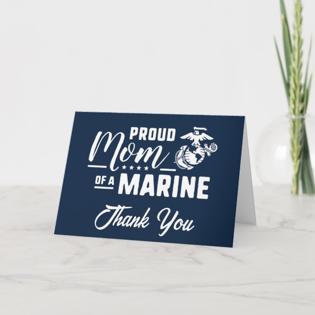 Carte De Remerciements Fier maman d'une Marine - Blanc (Devant)