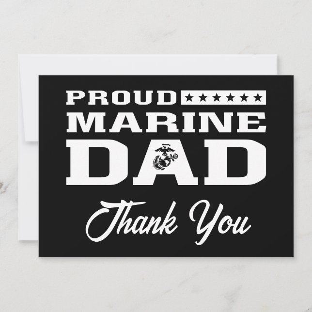 Carte De Remerciements Fier Marine Papa - Blanc (Devant)
