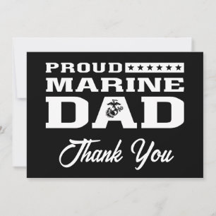 Carte De Remerciements Fier Marine Papa - Blanc