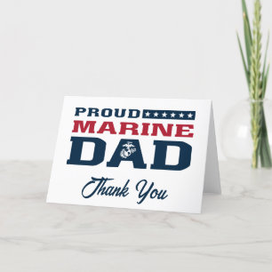 Carte De Remerciements Fier Marine Papa - Couleur
