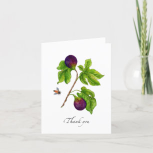 Carte De Remerciements Figue aquarelle pliée botanique