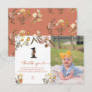 Carte De Remerciements Fille 1er anniversaire   Little Miss Onederful