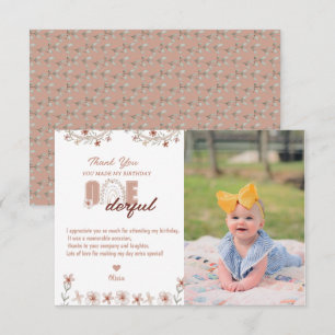 Carte De Remerciements Fille 1er anniversaire   Rainbow Boho