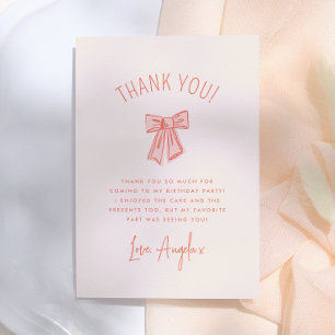 Carte De Remerciements Fille Anniversaire Arc-en-ciel Rose Fantaisiste