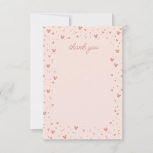 Carte De Remerciements Fille de la Confettis Rose Minnie Mouse Premier An