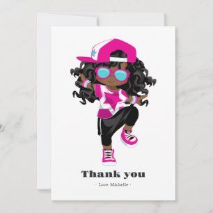 Carte De Remerciements Fille Hip Hop Anniversaire