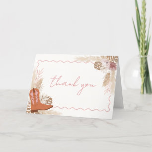 Carte De Remerciements Fille Moderne Boho Cowgirl Bottes Baby shower Pamp