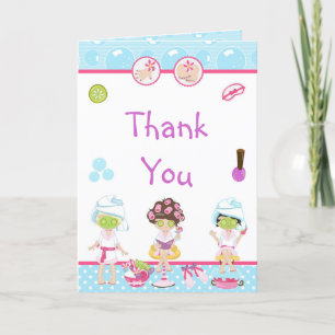 Carte De Remerciements Fille spa Pamper fête d'anniversaire