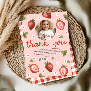 Carte De Remerciements Filles Berry First Enfants 1er Anniversaire Photo