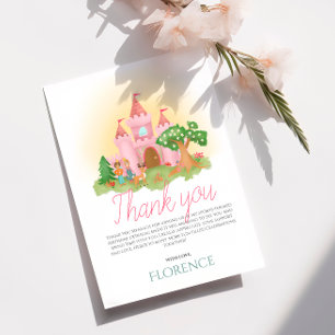 Carte De Remerciements Filles mignonne rose princesse Anniversaire de enf