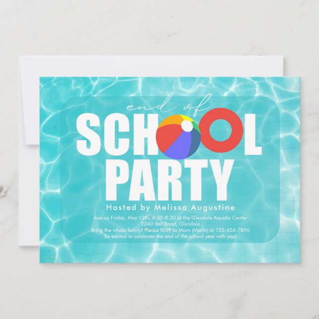 Carte De Remerciements Fin de l'invitation du groupe scolaire (Devant)