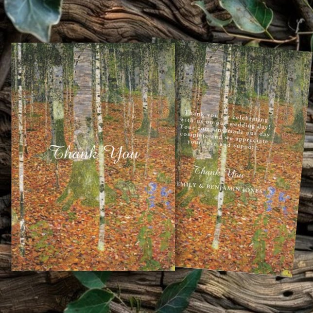 Carte De Remerciements Fine Art Gustav Klimt Forest Mariage naturel (Créateur téléchargé)